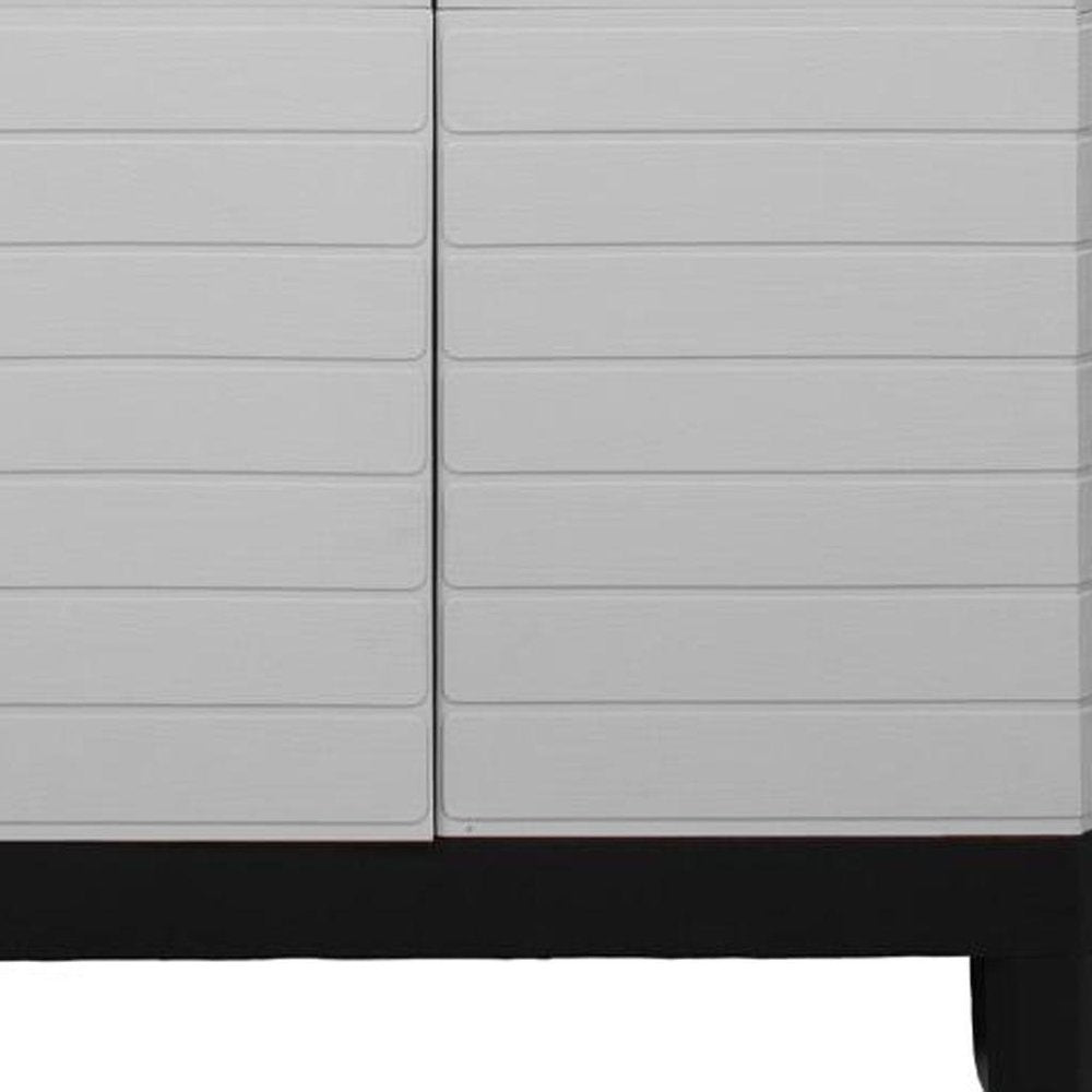 75" Gray And Black Heavy Duty Resin Faux Wood Two Door Storage Cabinet — view 11