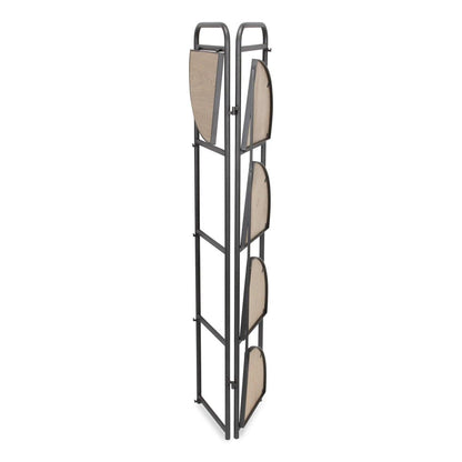 62" Black And Brown Metal and Wood Five Tier Corner Bookcase HomeRoots