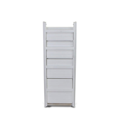 44" White Distressed Wood Four Tier Ladder Bookcase HomeRoots