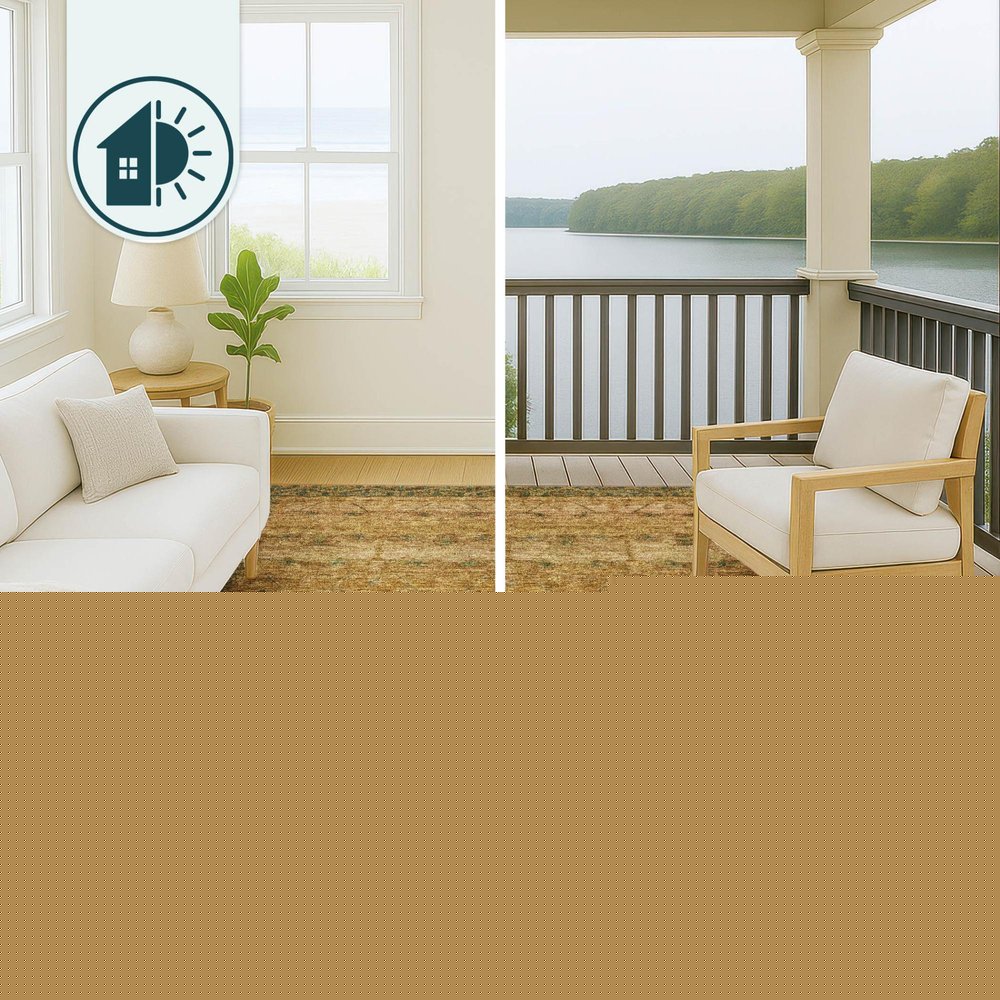 8' Copper And Orange Round Tribal Washable Indoor Outdoor Area Rug — view 14