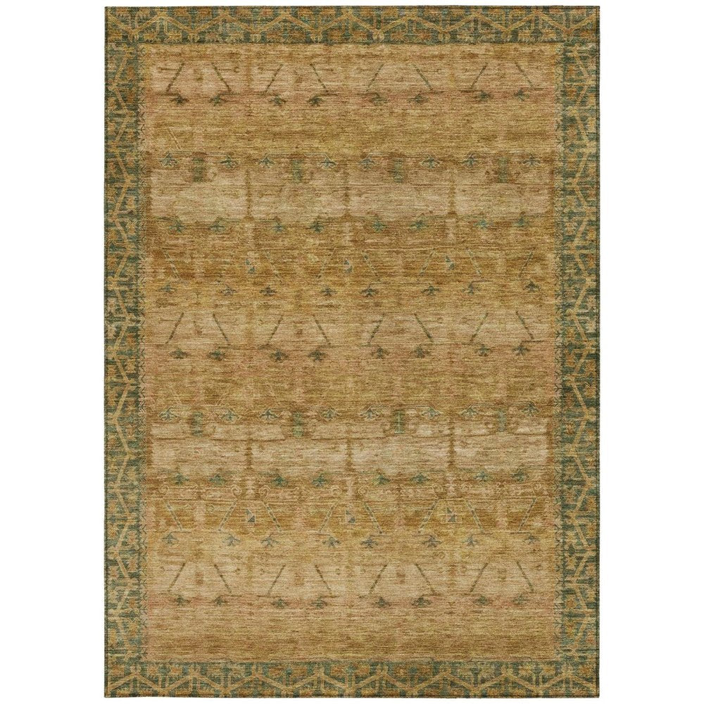 10' X 14' Copper And Orange Tribal Washable Indoor Outdoor Area Rug HomeRoots