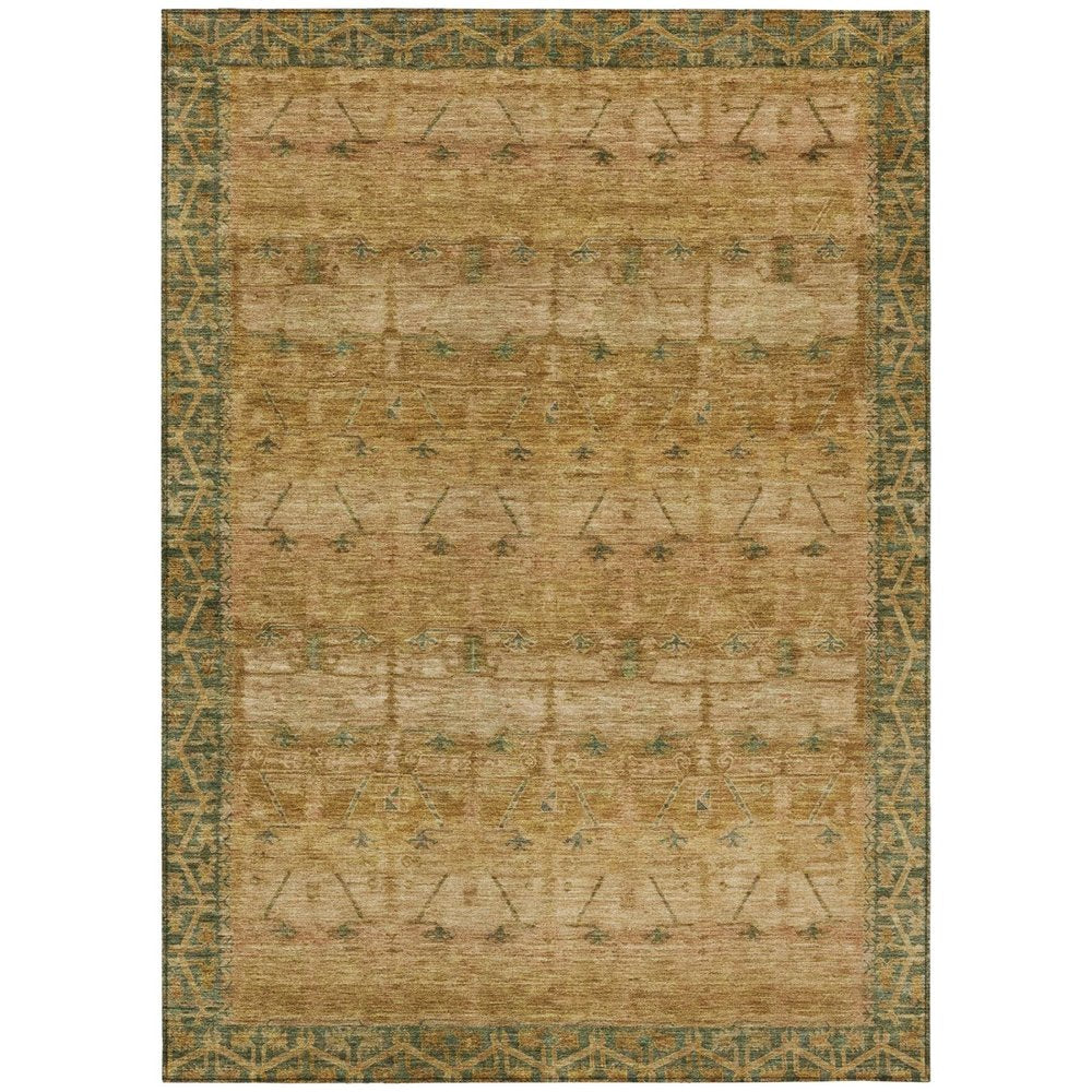 10' X 14' Copper And Orange Tribal Washable Indoor Outdoor Area Rug HomeRoots