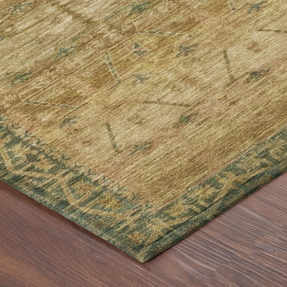 10' X 14' Copper And Orange Tribal Washable Indoor Outdoor Area Rug HomeRoots