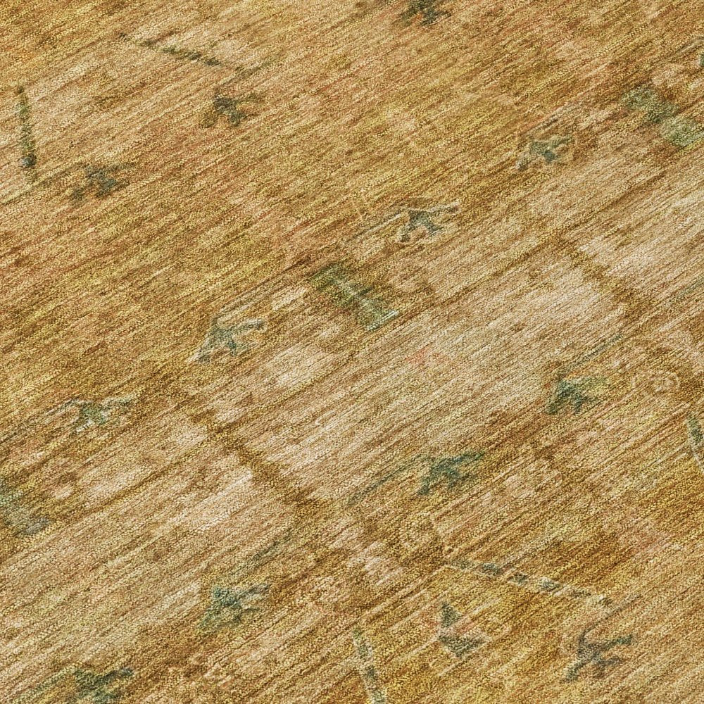 10' X 14' Copper And Orange Tribal Washable Indoor Outdoor Area Rug — view 3