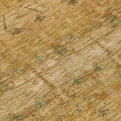 10' X 14' Copper And Orange Tribal Washable Indoor Outdoor Area Rug HomeRoots