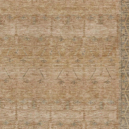 5' X 8' Coral And Orange Tribal Washable Indoor Outdoor Area Rug HomeRoots