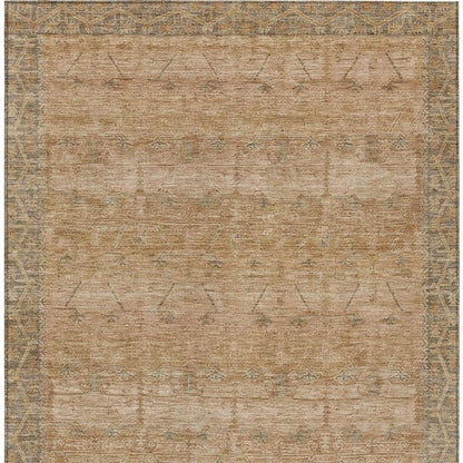 8' X 10' Coral And Orange Tribal Washable Indoor Outdoor Area Rug HomeRoots