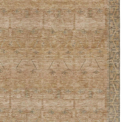 8' X 10' Coral And Orange Tribal Washable Indoor Outdoor Area Rug HomeRoots