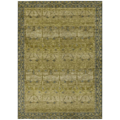 5' X 8' Gold And Brown Tribal Washable Indoor Outdoor Area Rug HomeRoots