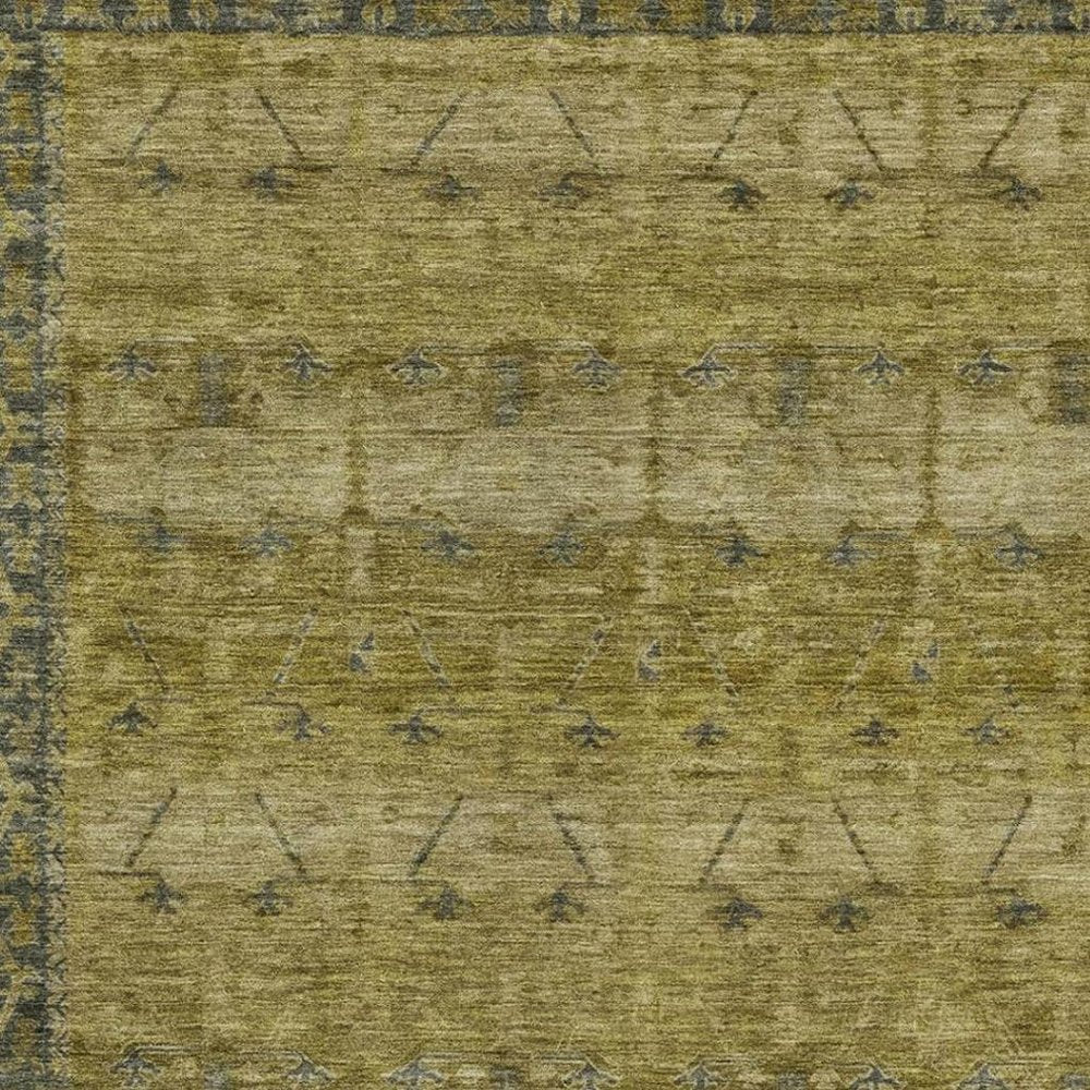 8' X 10' Gold And Brown Tribal Washable Indoor Outdoor Area Rug HomeRoots