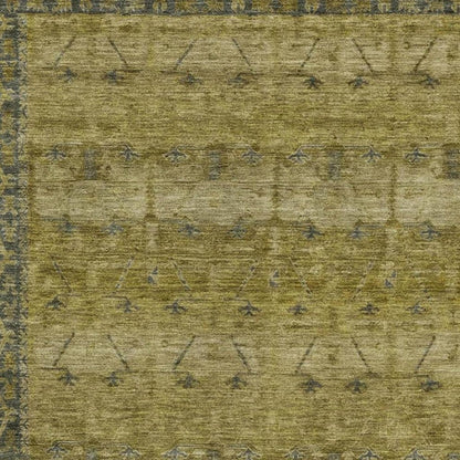 8' X 10' Gold And Brown Tribal Washable Indoor Outdoor Area Rug HomeRoots