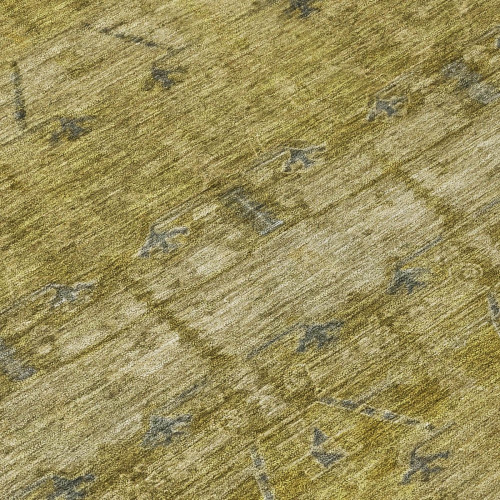 10' X 14' Gold And Brown Tribal Washable Indoor Outdoor Area Rug — view 3