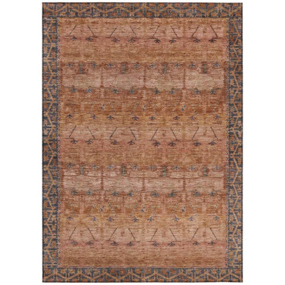 10' X 14' Orange And Rust Tribal Washable Indoor Outdoor Area Rug HomeRoots