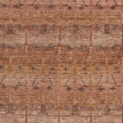 10' X 14' Orange And Rust Tribal Washable Indoor Outdoor Area Rug HomeRoots