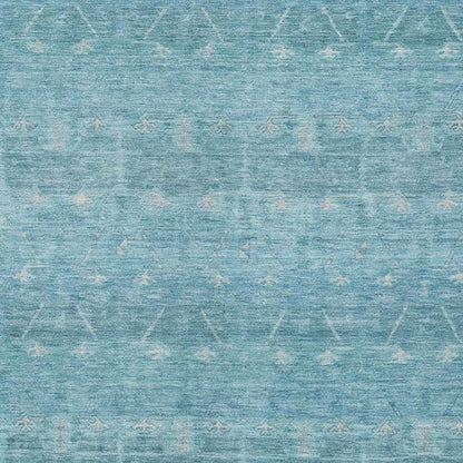 9' X 12' Blue And Teal Blue Tribal Washable Indoor Outdoor Area Rug HomeRoots