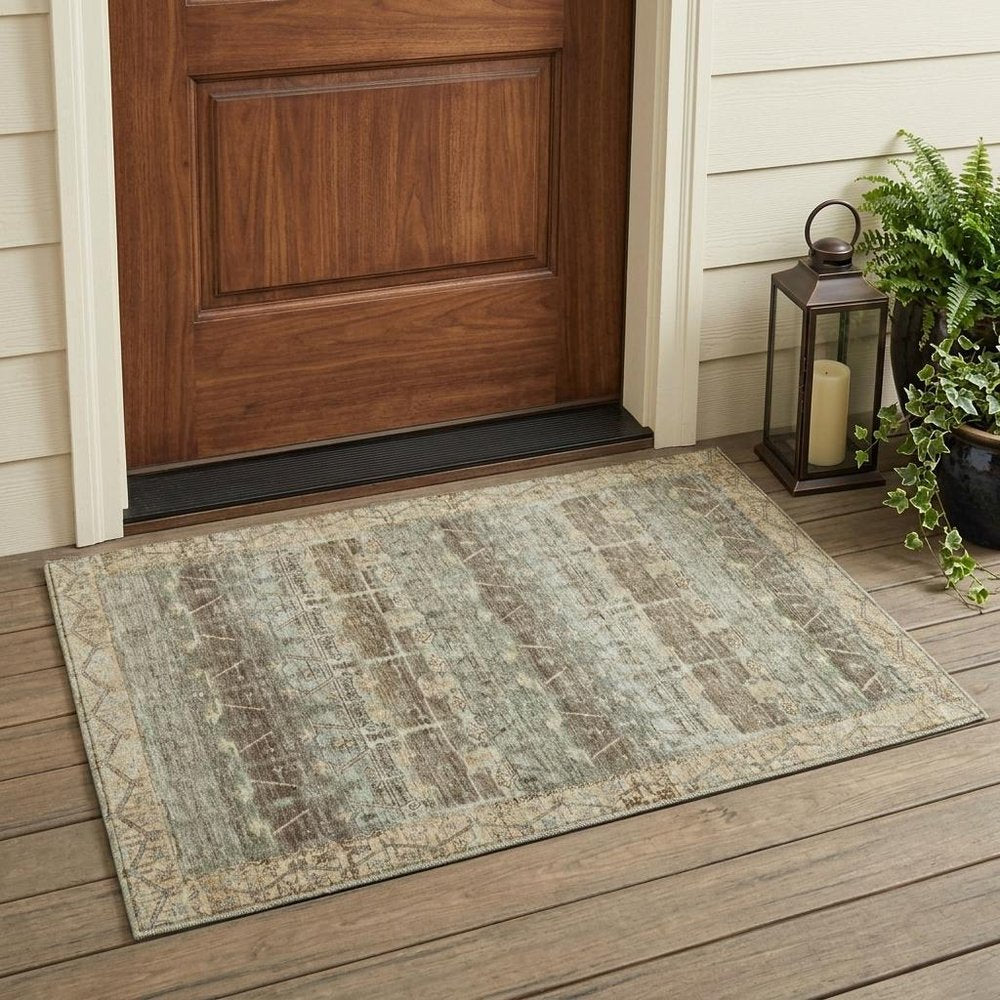 3' X 5' Chocolate And Brown Tribal Washable Indoor Outdoor Area Rug HomeRoots