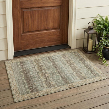 3' X 5' Chocolate And Brown Tribal Washable Indoor Outdoor Area Rug HomeRoots
