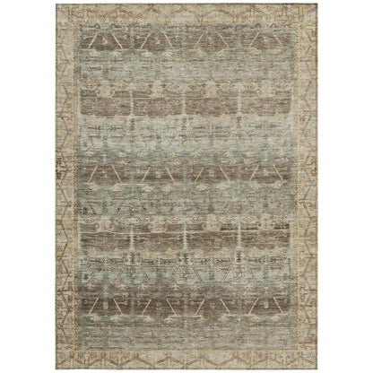5' X 8' Chocolate And Brown Tribal Washable Indoor Outdoor Area Rug HomeRoots