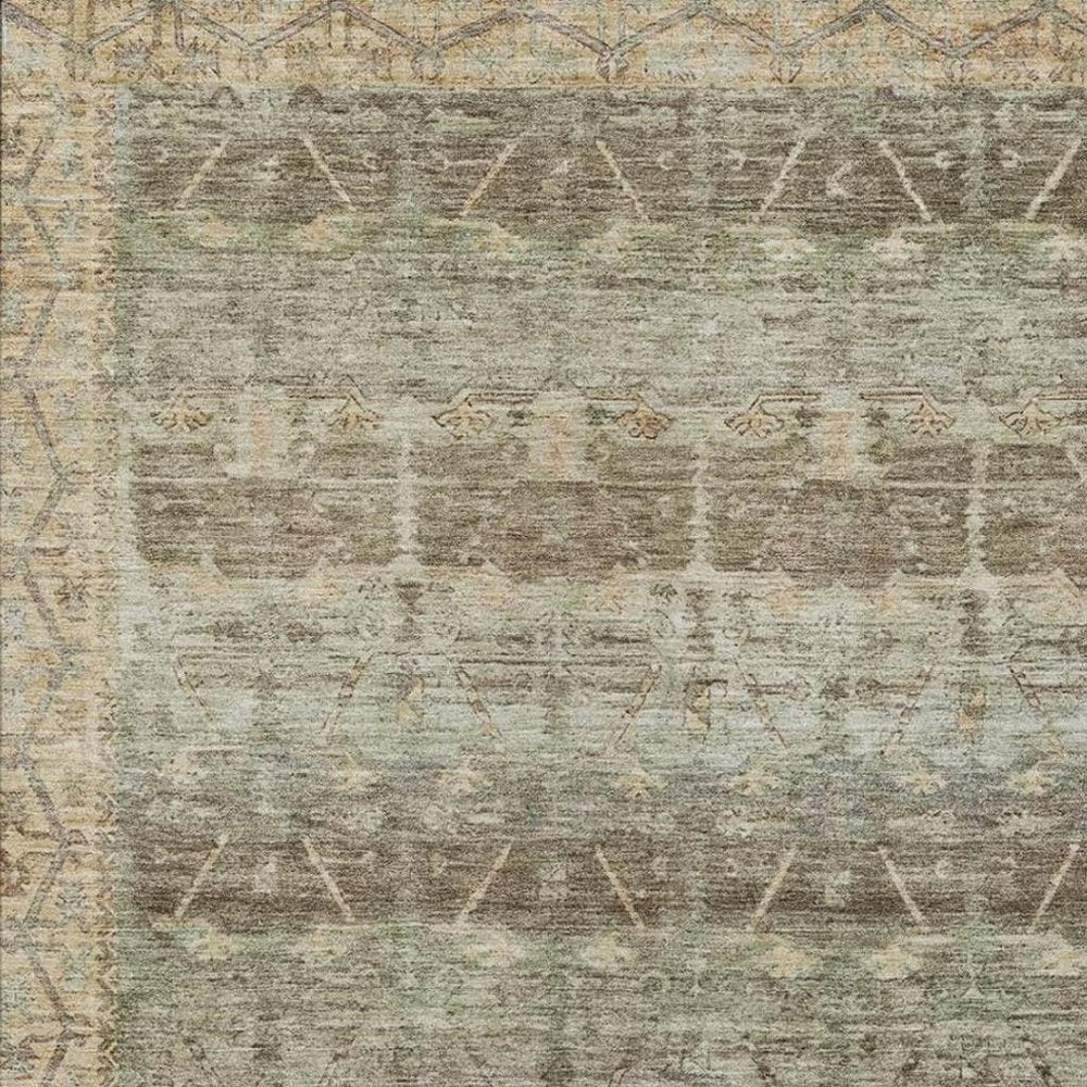 5' X 8' Chocolate And Brown Tribal Washable Indoor Outdoor Area Rug HomeRoots