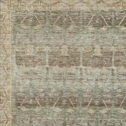 5' X 8' Chocolate And Brown Tribal Washable Indoor Outdoor Area Rug HomeRoots