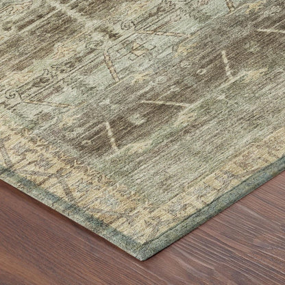 8' Chocolate And Brown Round Tribal Washable Indoor Outdoor Area Rug HomeRoots