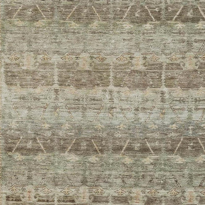 8' X 10' Chocolate And Brown Tribal Washable Indoor Outdoor Area Rug HomeRoots
