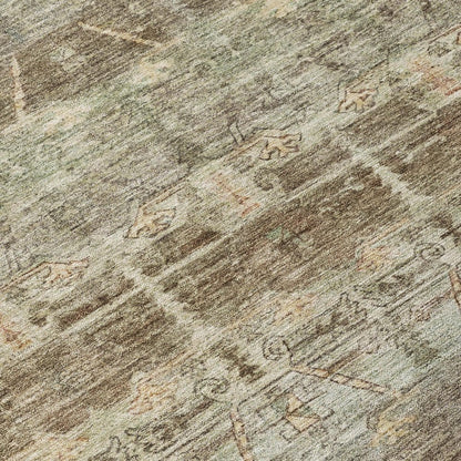8' X 10' Chocolate And Brown Tribal Washable Indoor Outdoor Area Rug HomeRoots