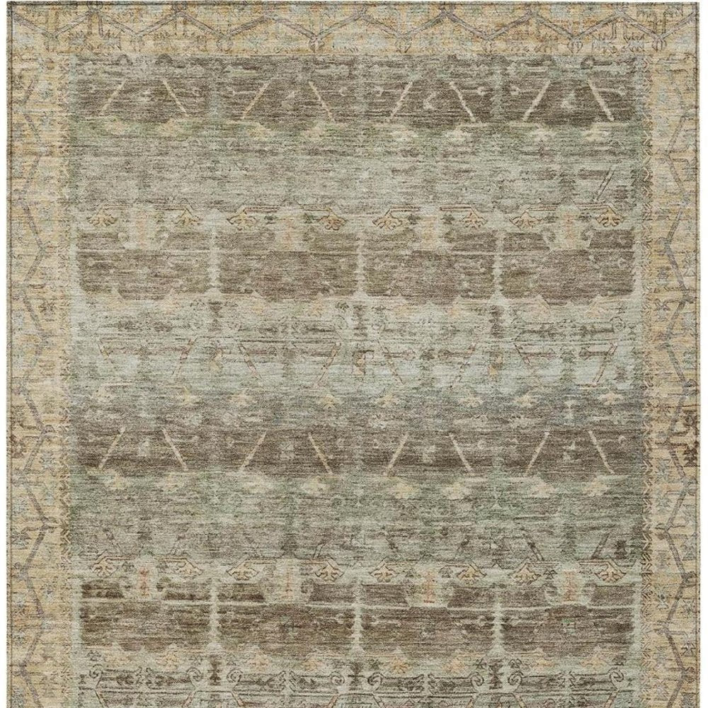 10' X 14' Chocolate And Brown Tribal Washable Indoor Outdoor Area Rug HomeRoots