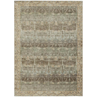 10' X 14' Chocolate And Brown Tribal Washable Indoor Outdoor Area Rug HomeRoots