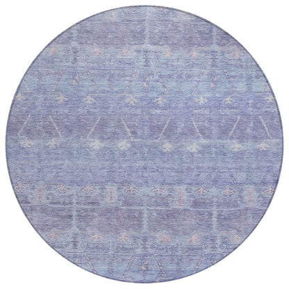 8' Lavender And Purple Round Tribal Washable Indoor Outdoor Area Rug HomeRoots