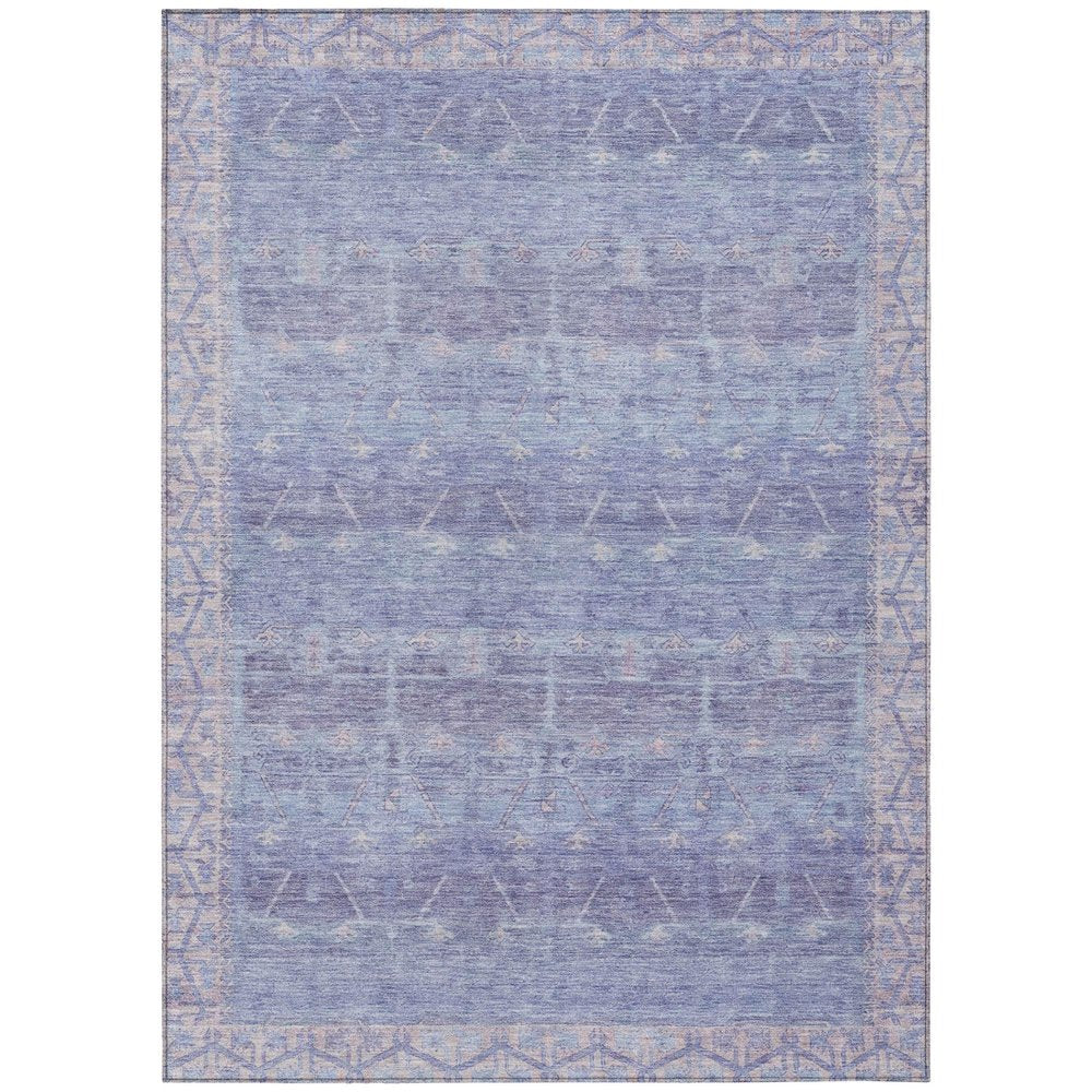 10' X 14' Lavender And Purple Tribal Washable Indoor Outdoor Area Rug — view 1