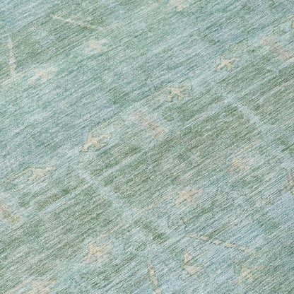 3' X 5' Mint Green And Green Tribal Washable Indoor Outdoor Area Rug HomeRoots