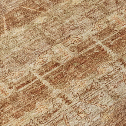 3' X 5' Orange And Copper Tribal Washable Indoor Outdoor Area Rug HomeRoots