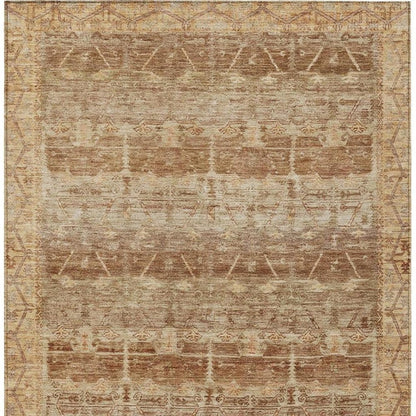 8' X 10' Orange And Copper Tribal Washable Indoor Outdoor Area Rug HomeRoots