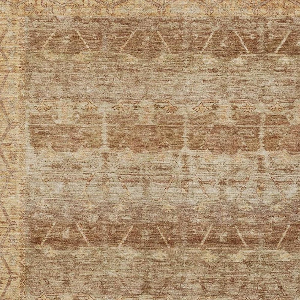 8' X 10' Orange And Copper Tribal Washable Indoor Outdoor Area Rug HomeRoots