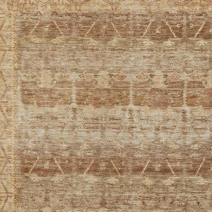8' X 10' Orange And Copper Tribal Washable Indoor Outdoor Area Rug HomeRoots