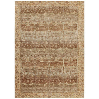 10' X 14' Orange And Copper Tribal Washable Indoor Outdoor Area Rug HomeRoots