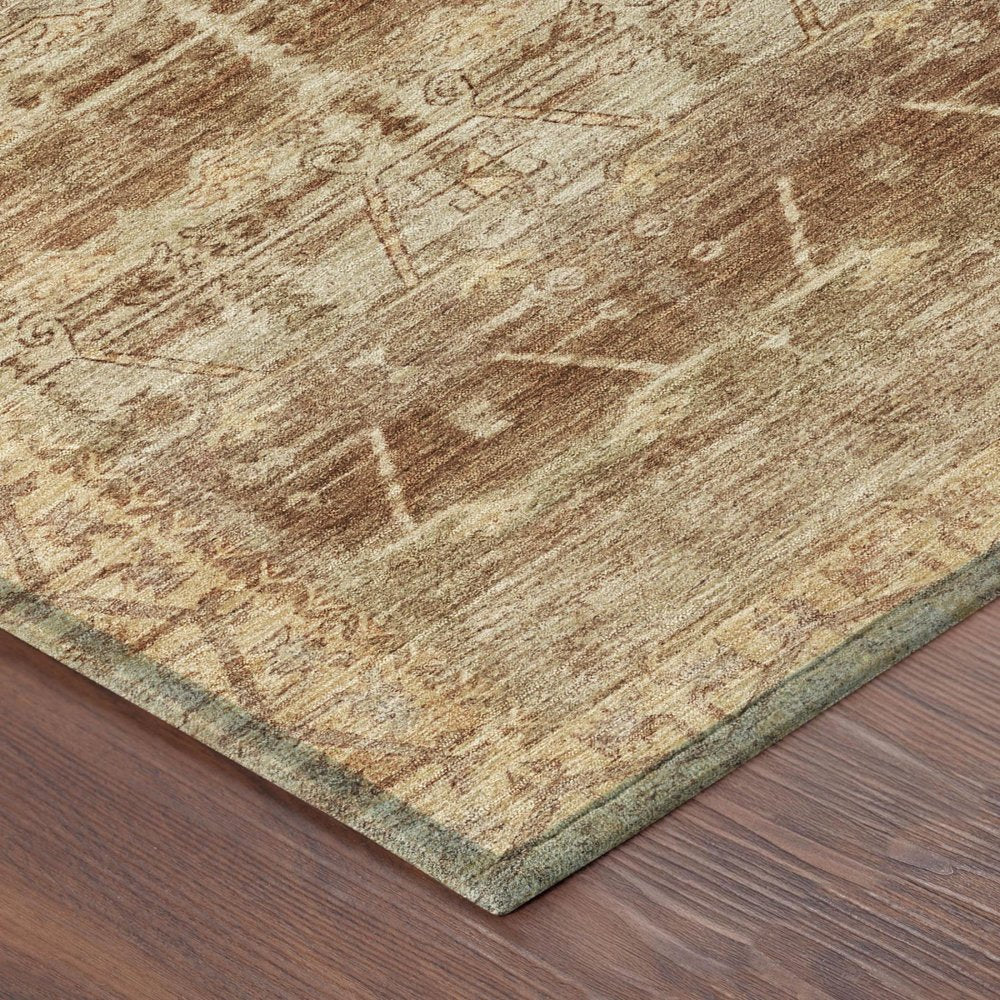 10' X 14' Orange And Copper Tribal Washable Indoor Outdoor Area Rug HomeRoots