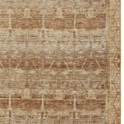 10' X 14' Orange And Copper Tribal Washable Indoor Outdoor Area Rug HomeRoots