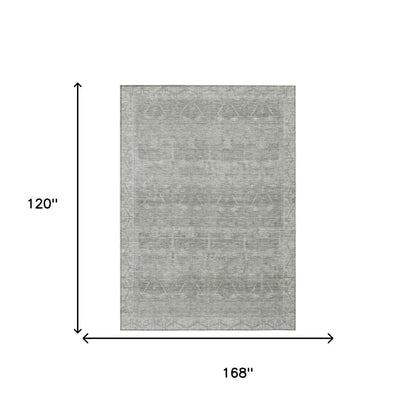 10' X 14' Taupe And Brown Tribal Washable Indoor Outdoor Area Rug HomeRoots