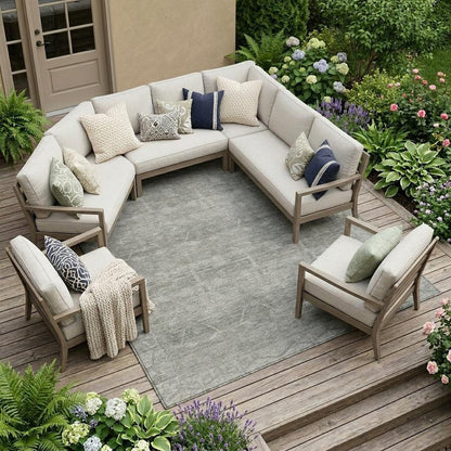 10' X 14' Taupe And Brown Tribal Washable Indoor Outdoor Area Rug HomeRoots
