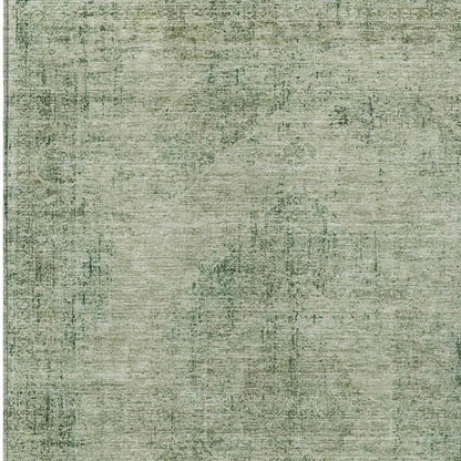 5' X 8' Green And Sage Oriental Washable Indoor Outdoor Area Rug