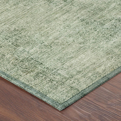 8' Green And Sage Round Oriental Washable Indoor Outdoor Area Rug HomeRoots
