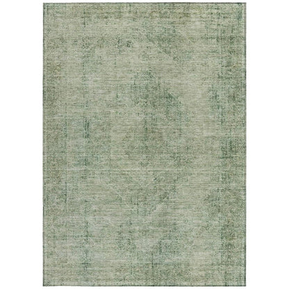 8' X 10' Green And Sage Oriental Washable Indoor Outdoor Area Rug HomeRoots