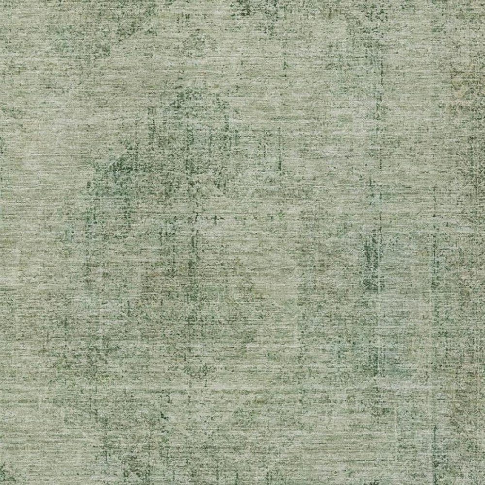 9' X 12' Green And Sage Oriental Washable Indoor Outdoor Area Rug — view 6