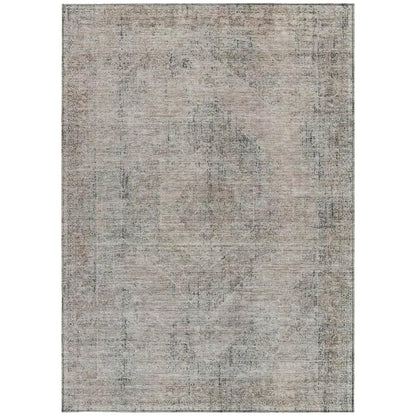 9' X 12' Beige And Brown Oriental Washable Indoor Outdoor Area Rug HomeRoots