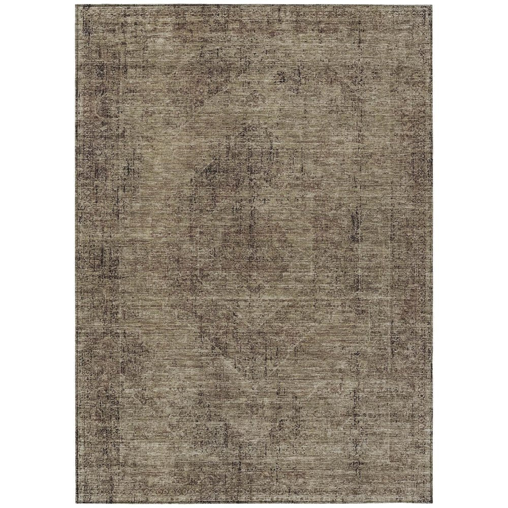 5' X 8' Brown And Taupe Oriental Washable Indoor Outdoor Area Rug HomeRoots