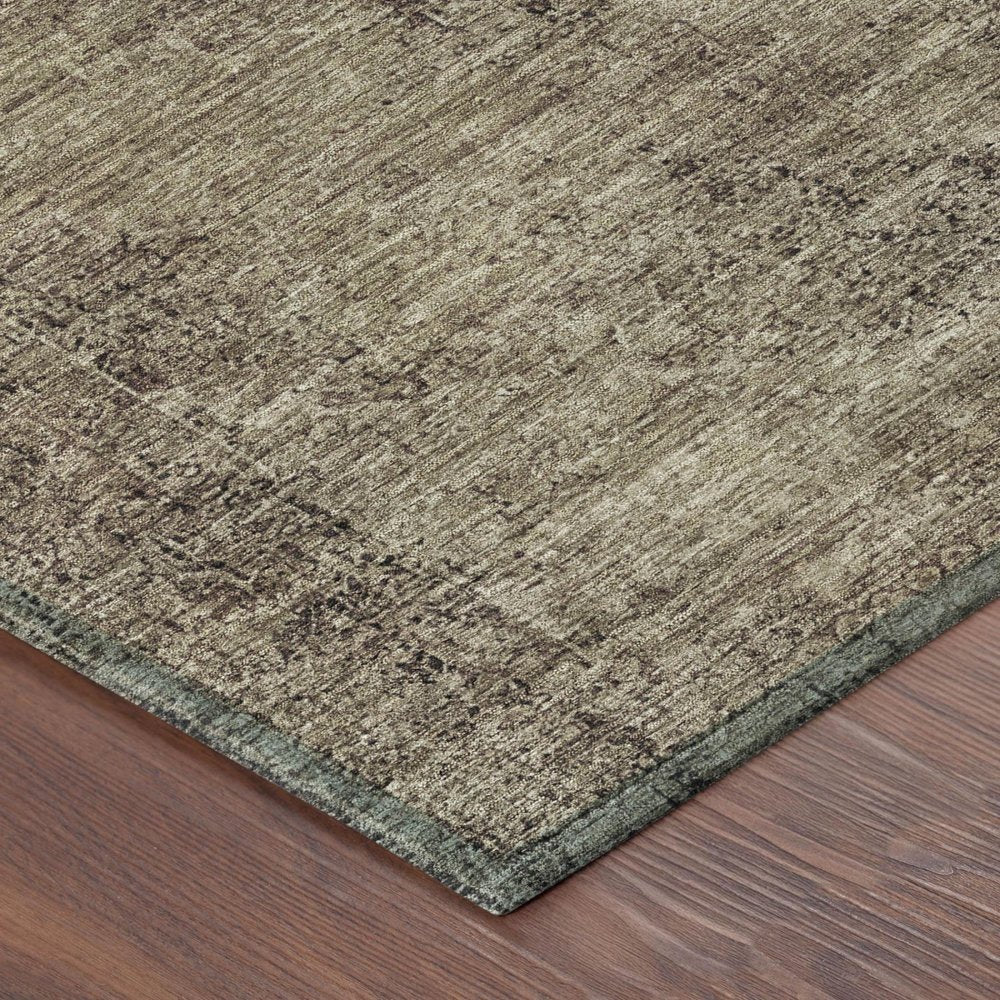 5' X 8' Brown And Taupe Oriental Washable Indoor Outdoor Area Rug — view 2
