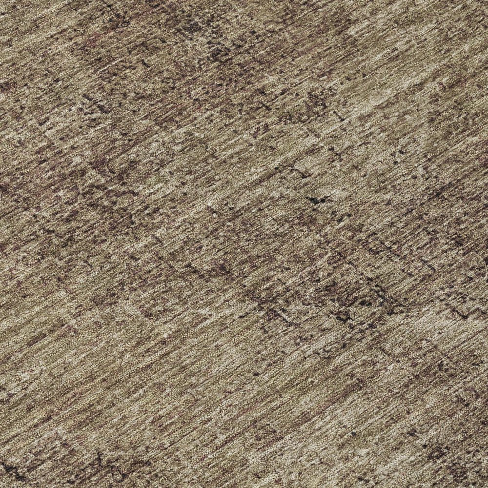 8' Brown And Taupe Round Oriental Washable Indoor Outdoor Area Rug HomeRoots