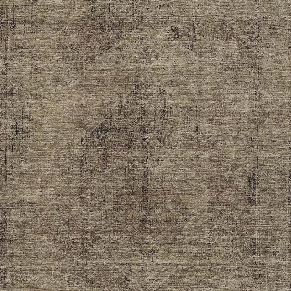 8' X 10' Brown And Taupe Oriental Washable Indoor Outdoor Area Rug — view 6